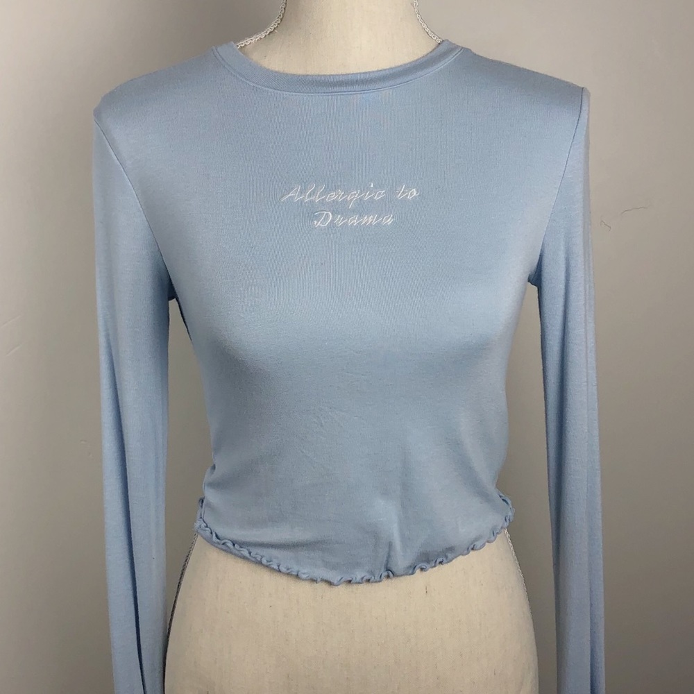 Forever21 baby blue blue long sleeve